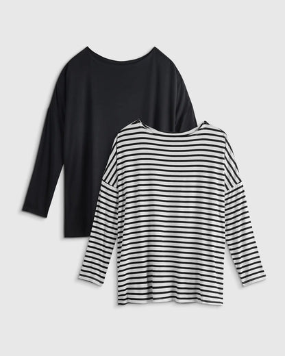 Bamboo Jersey Maternity Long Sleeve Tee (2-pack) - US 4154