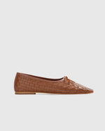 Italian Leather Handwoven Square Toe Ballet Flat - US 2286