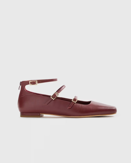 Italian Leather Strappy Ballet Flat - US 8087