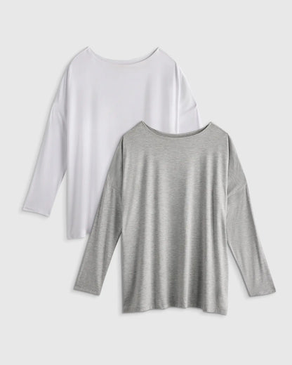 Bamboo Jersey Maternity Long Sleeve Tee (2-pack) - US 0288
