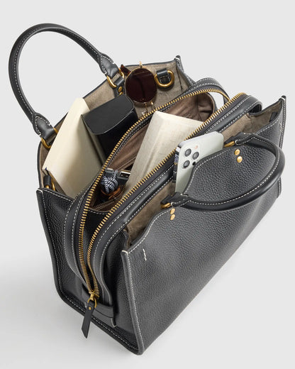 Italian Leather Medium Convertible Satchel - US 7287
