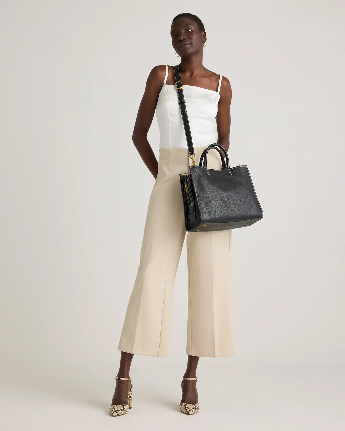 Italian Leather Medium Convertible Satchel - US 7287