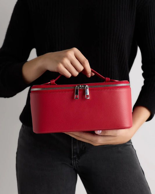 Italian Leather Travel Cosmetic Case - US 8437