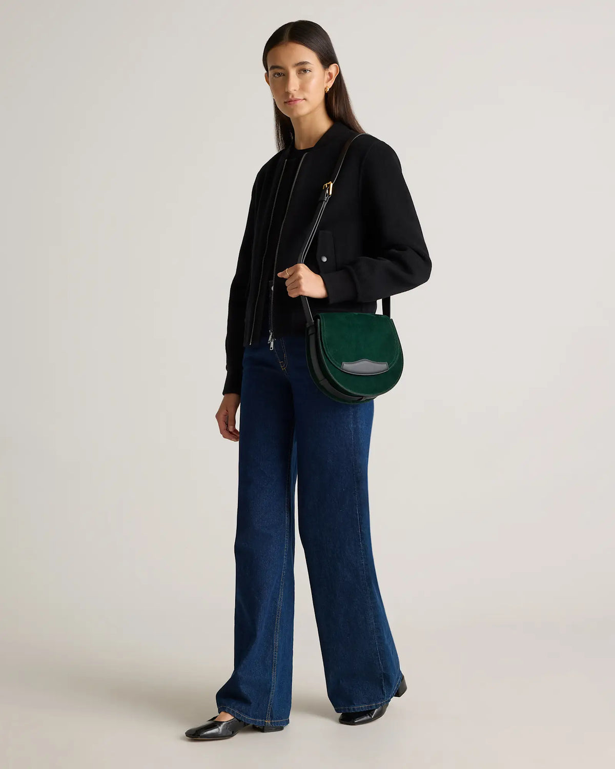 Italian Suede Saddle Bag - US 6967