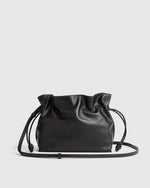 Italian Leather Drawstring Pouch Crossbody - US 2595