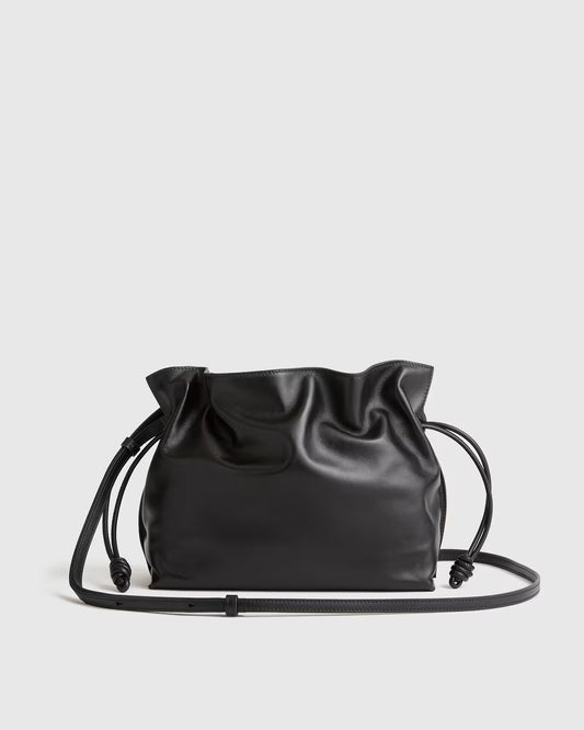 Italian Leather Drawstring Pouch Crossbody - US 2595
