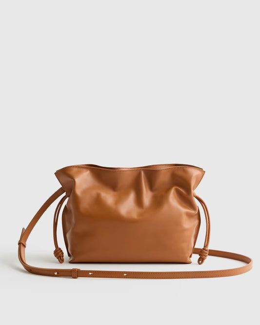 Italian Leather Drawstring Pouch Crossbody - US 6872