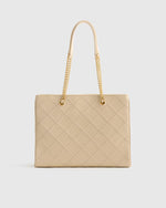 Italian Leather Diamond Stitch Tote - US 2680
