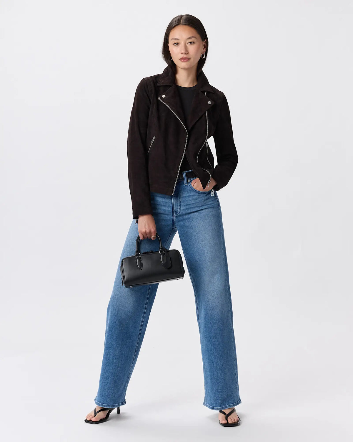 Italian Leather Mini Bowler Crossbody Satchel - US 8472