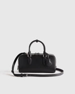 Italian Leather Mini Bowler Crossbody Satchel - US 8472
