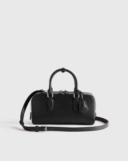 Italian Leather Mini Bowler Crossbody Satchel - US 8472