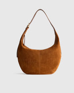 Italian Suede Crescent Shoulder Bag - US 4754