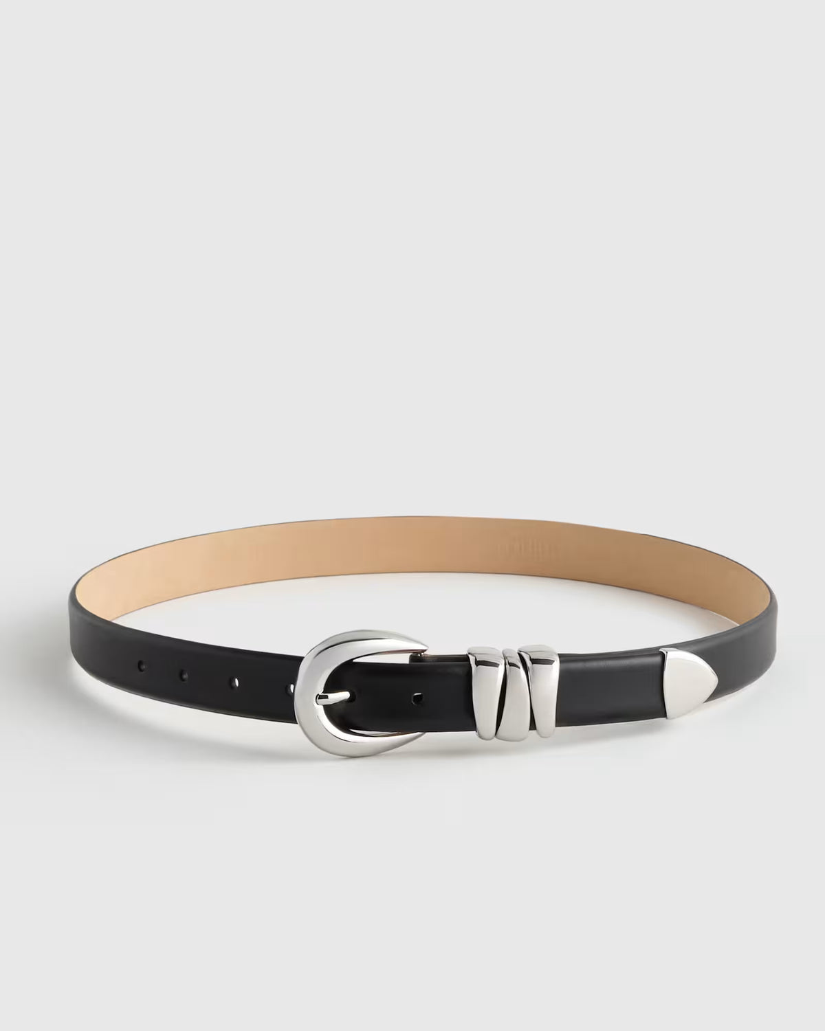 Elissa Triple Keeper European Leather Belt - US 7456