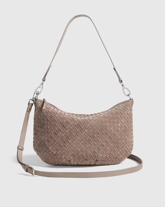 Sloane Suede Handwoven Shoulder Bag - US 1343