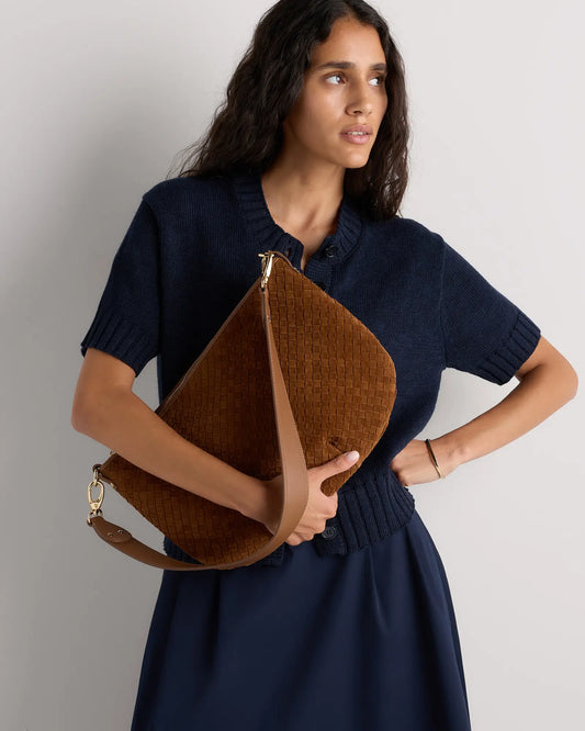 Sloane Suede Handwoven Shoulder Bag - US 9888