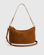 Sloane Suede Handwoven Shoulder Bag - US 9888