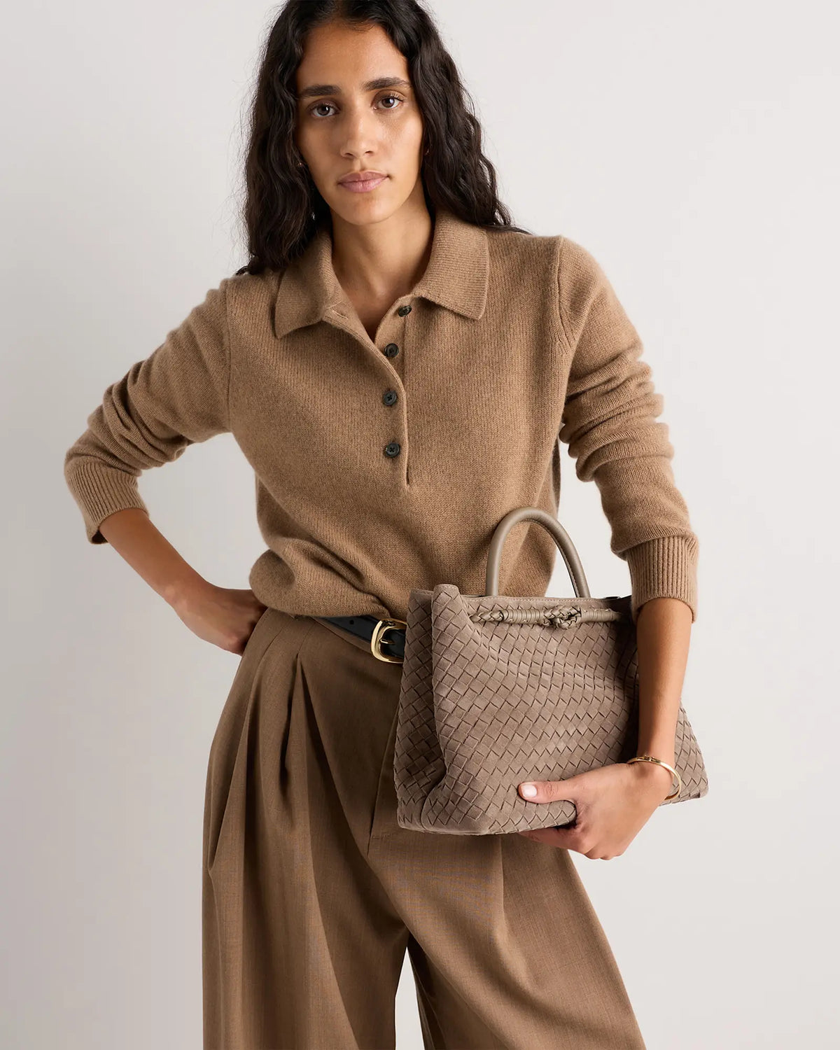 Romy Suede Handwoven Satchel - US 3238