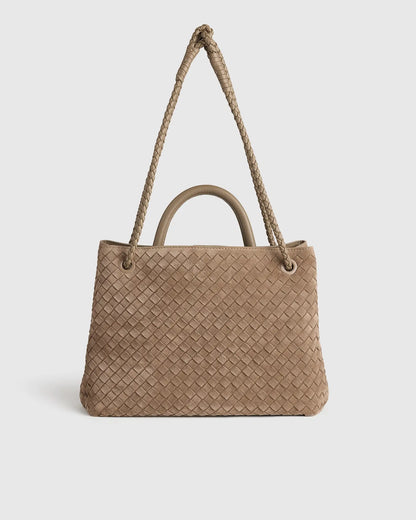Romy Suede Handwoven Satchel - US 3238