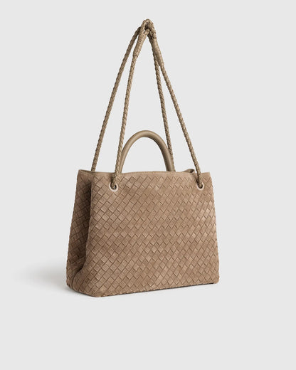 Romy Suede Handwoven Satchel - US 3238