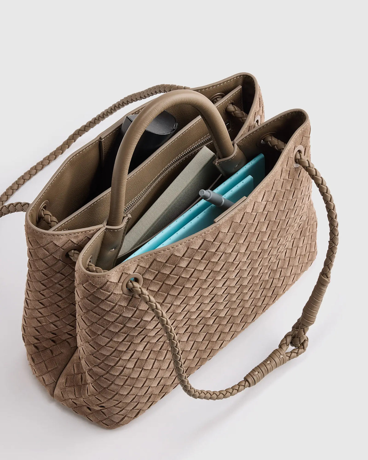 Romy Suede Handwoven Satchel - US 3238