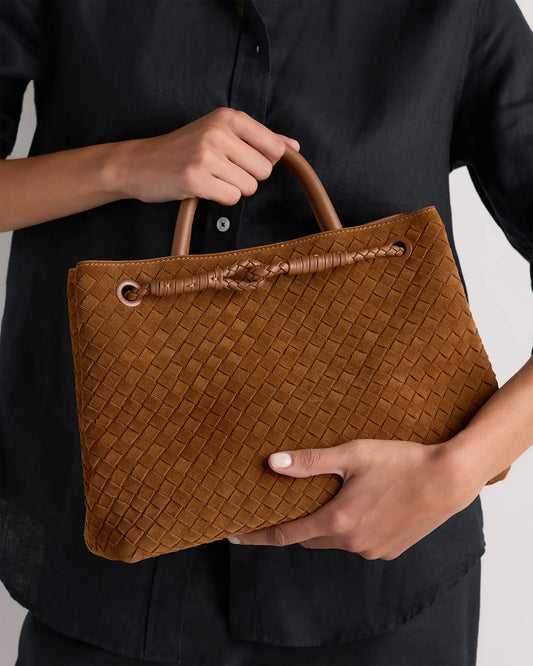 Romy Suede Handwoven Satchel - US 0050