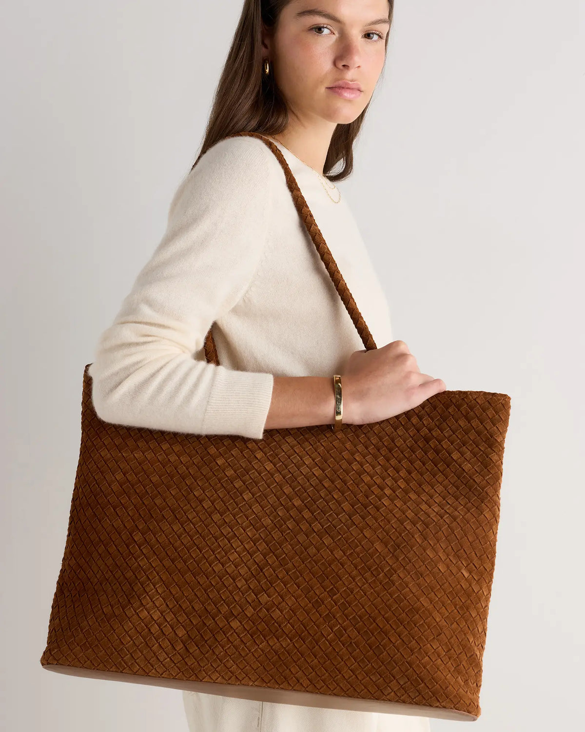 Siena Suede Handwoven Tote - US 1435