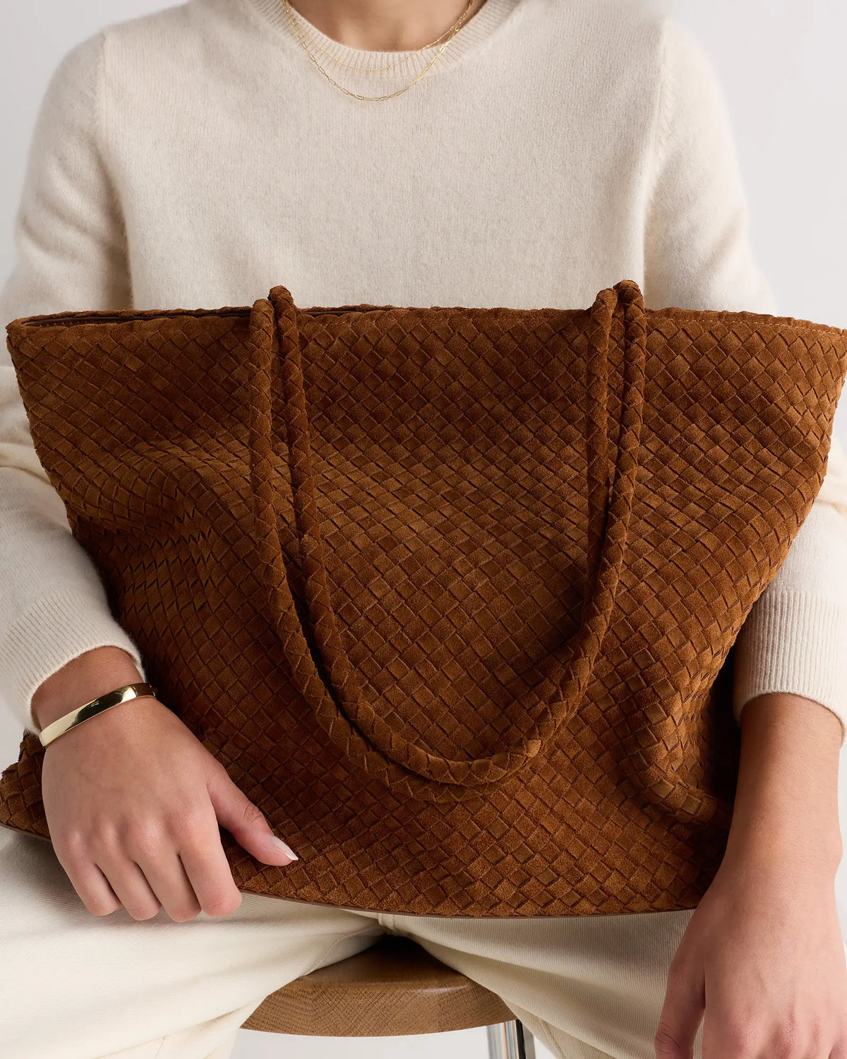 Siena Suede Handwoven Tote - US 1435