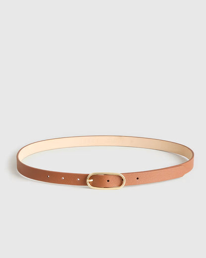 Cleo European Leather Oval Skinny Belt - US 3496