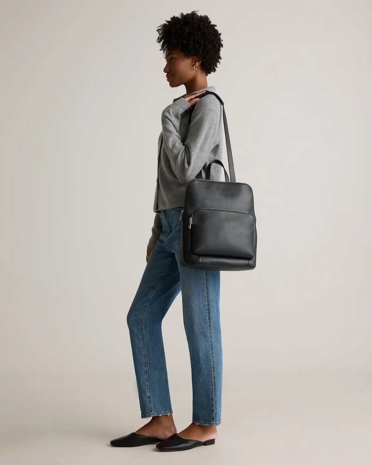 Italian Leather Convertible Backpack - US 0731