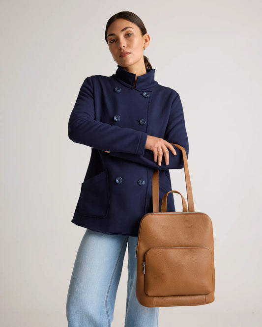 Italian Leather Convertible Backpack - US 8995