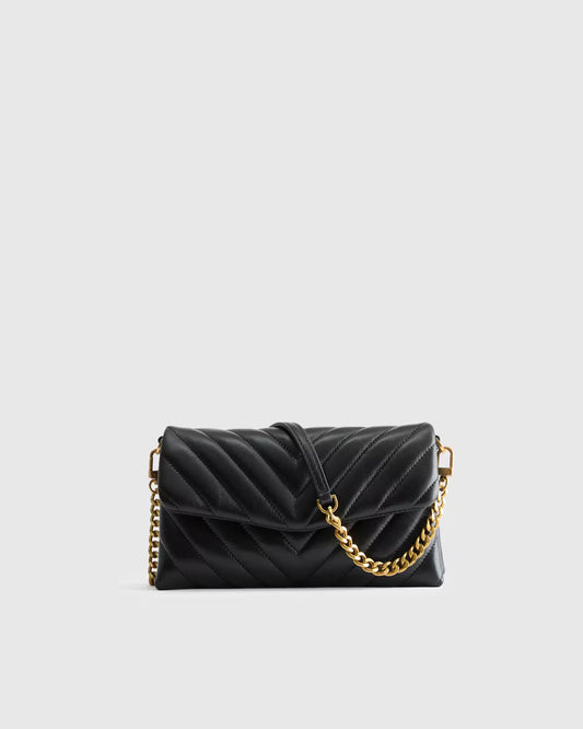 Italian Leather Quilted Wallet Crossbody - US 4453