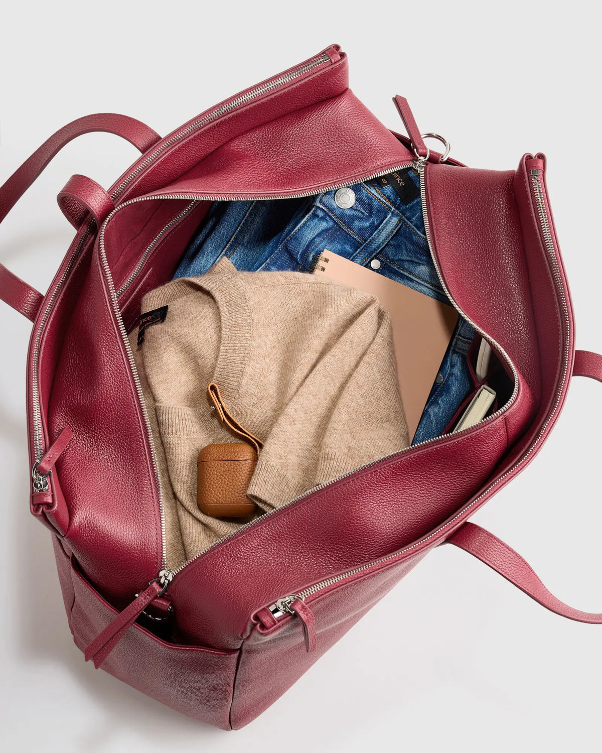 Italian Leather Triple Compartment Weekender - US 4204
