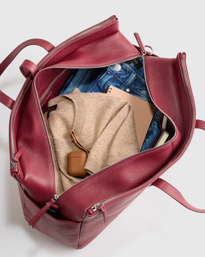 Italian Leather Triple Compartment Weekender - US 4204
