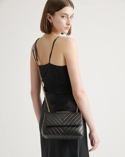 Italian Leather Quilted Convertible Crossbody - US 4723