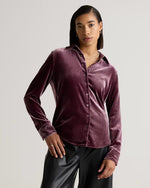 Stretch Silk Velvet Long Sleeve Shirt - US 0552