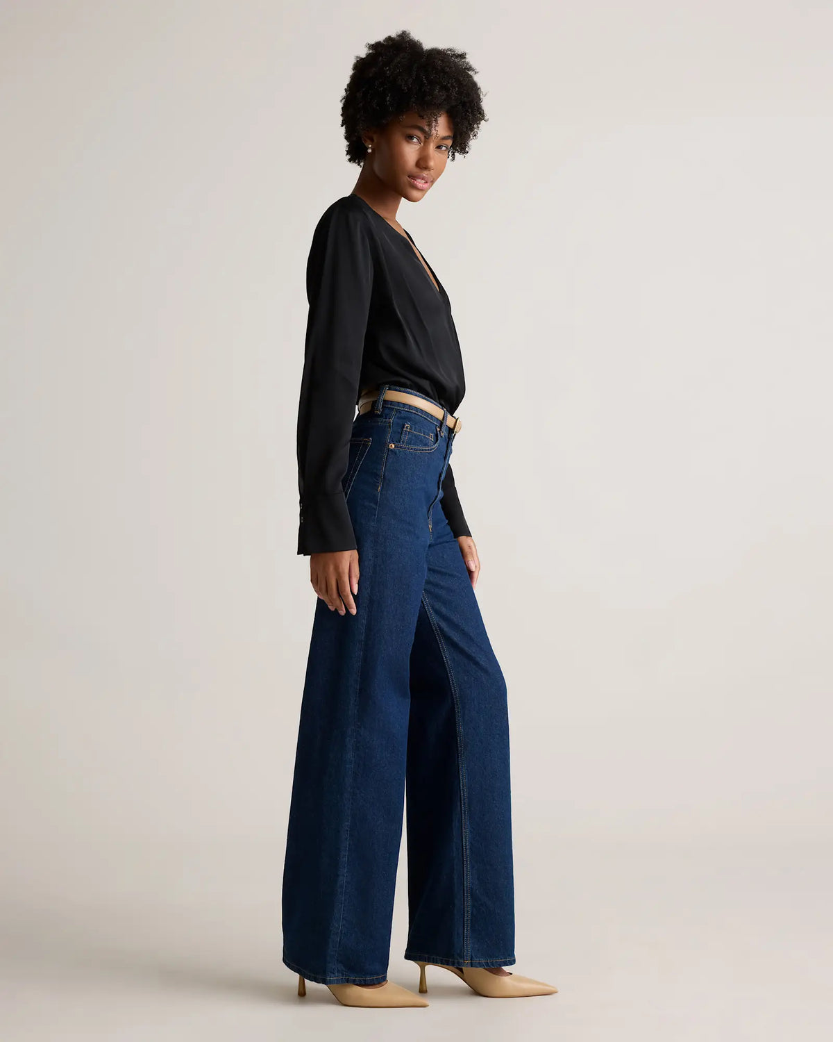 Washable Stretch Silk Surplice Bodysuit - US 4211