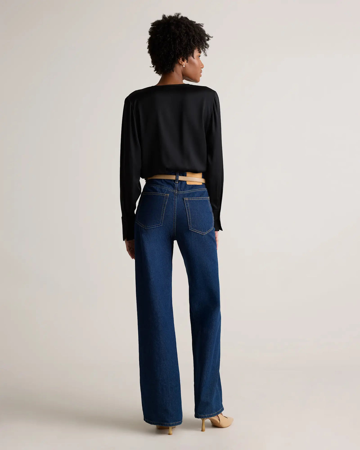 Washable Stretch Silk Surplice Bodysuit - US 4211