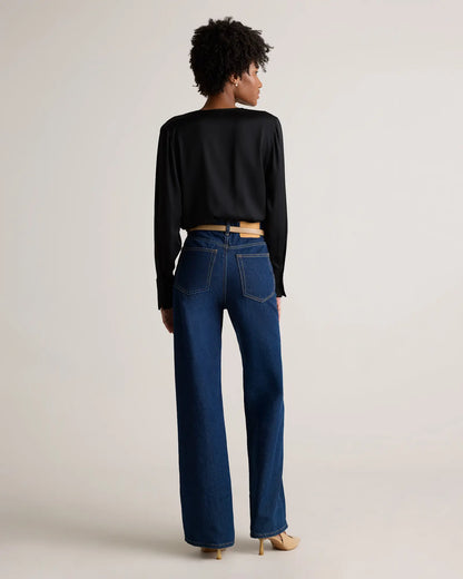Washable Stretch Silk Surplice Bodysuit - US 4211