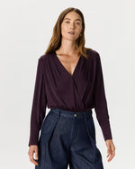 Washable Stretch Silk Surplice Bodysuit - US 5971