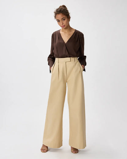 Washable Stretch Silk Surplice Bodysuit - US 2914
