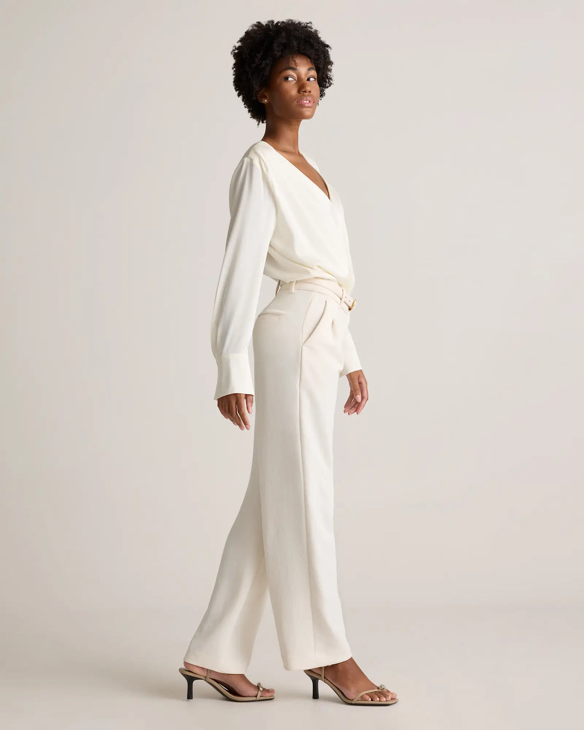 Washable Stretch Silk Surplice Bodysuit - US 5459