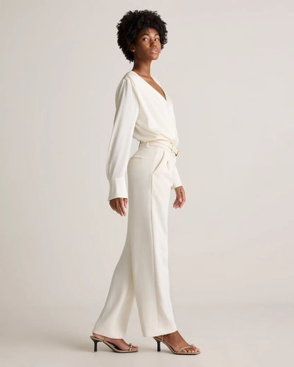 Washable Stretch Silk Surplice Bodysuit - US 5459