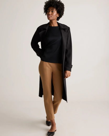 Washable Stretch Silk Split Hem Tee - US 5410