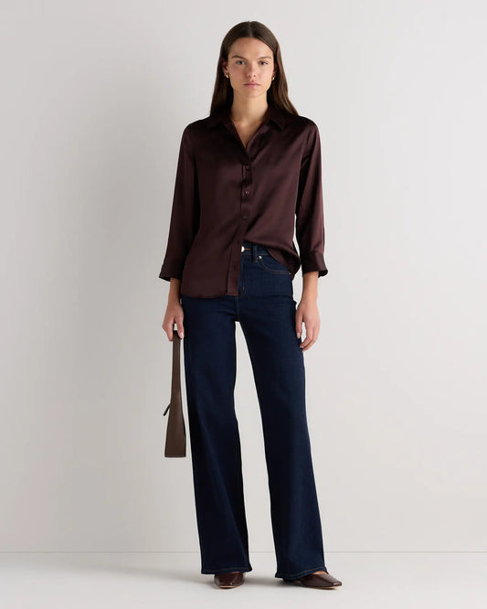 100% Washable Silk Three-Quarter Sleeve Shirt - US 0041