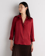 100% Washable Silk Three-Quarter Sleeve Shirt - US 3887