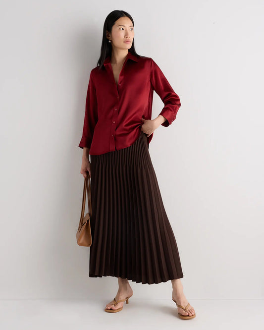 100% Washable Silk Three-Quarter Sleeve Shirt - US 3887