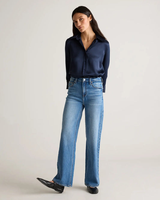 100% Washable Silk Three-Quarter Sleeve Shirt - US 3677