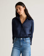100% Washable Silk Three-Quarter Sleeve Shirt - US 3677
