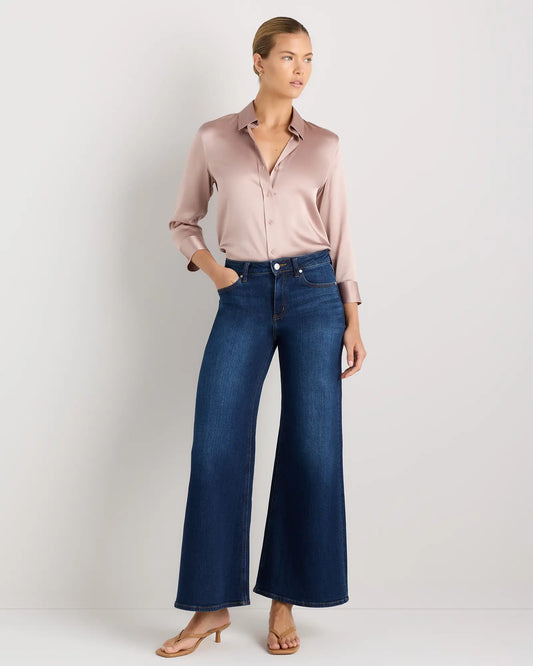 100% Washable Silk Three-Quarter Sleeve Shirt - US 3806