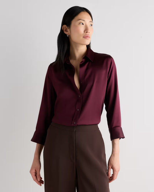 100% Washable Silk Three-Quarter Sleeve Shirt - US 4181